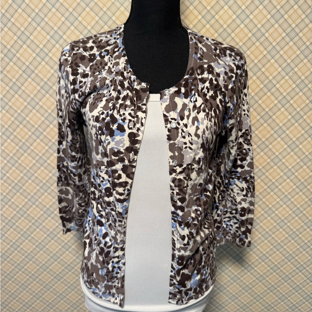 Cable & Gauge Leopard Cardigan